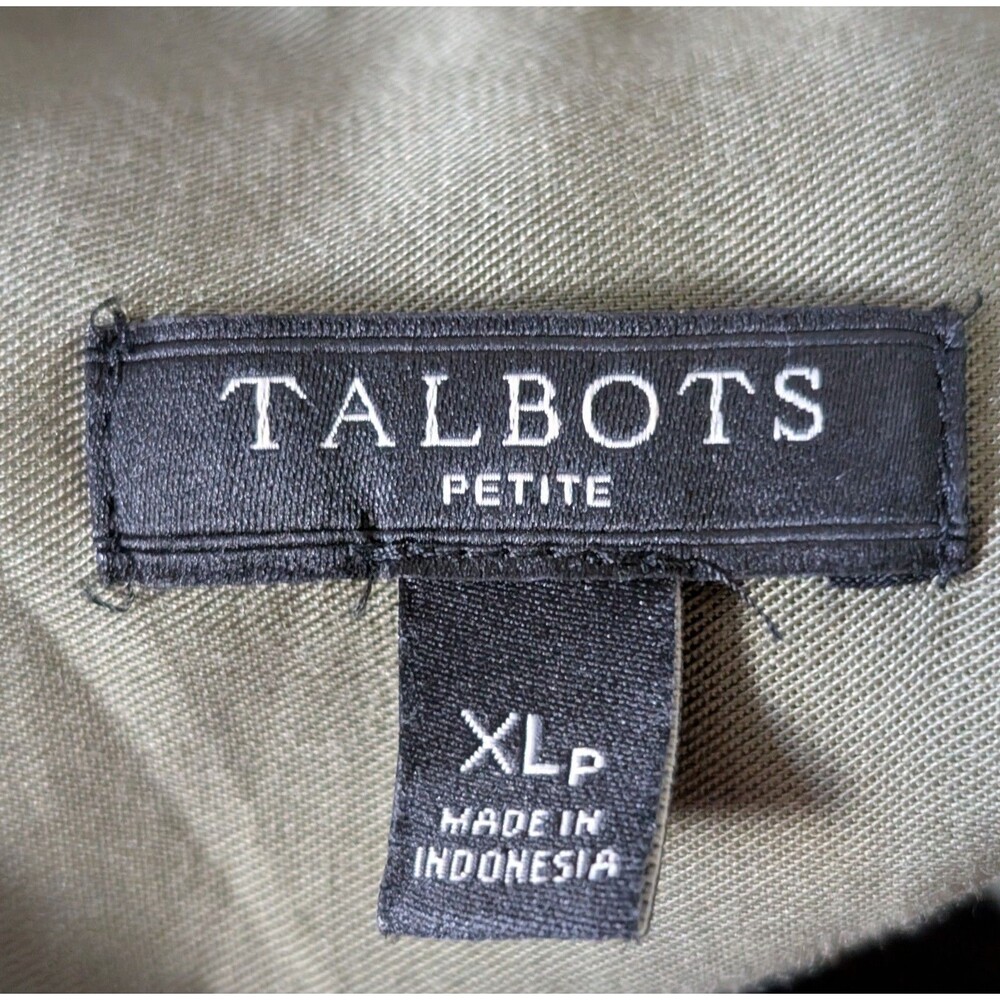 NWOT Talbots Size XL Petite Utility Blouse Roll Tab Sleeves Lyocell Safari - Picture 5 of 8